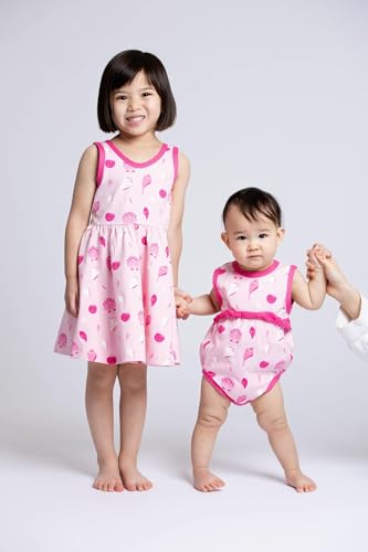 Image of monica + andy Short Sleeve Let's Dance Dress, Organic Cotton Playwear Clothes for Girls, Kids, Toddler & Infant Sizes