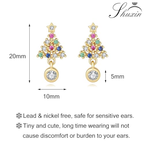 Boucles d'oreilles sapin de Noël hypoallergéniques pour vos repas de fêtes