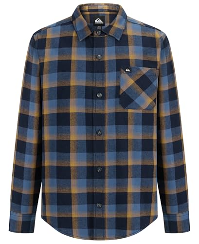 Quiksilver Boys' Long Sleeve Flannel Shirt, Button Down Top, Stylish & Comfortable Fit