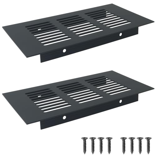 ITROLLE 2PCS Cabinet Air Vent Cover Breathable Mesh 80x150mm Venting Hole Decorative Cap Ventilation Grille Metal Grating Suitable for Wardrobes and Stoves