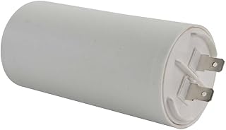 Interstate Pneumatics CMC7007 60MFD +/-5% 50Hz/60Hz AC 250V Cylinder Motor Running Capacitor - 2 Pin, White Color, 8mm Threaded End (CBB60)