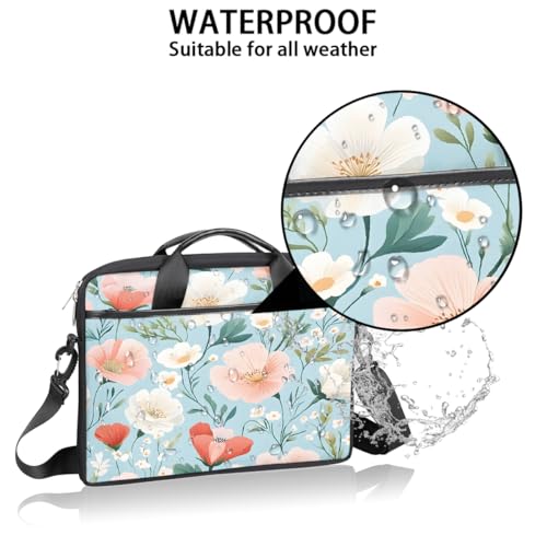 Bolsa para Laptop con Flores Rojas y Blancas 15 Pulgadas miniatura 3
