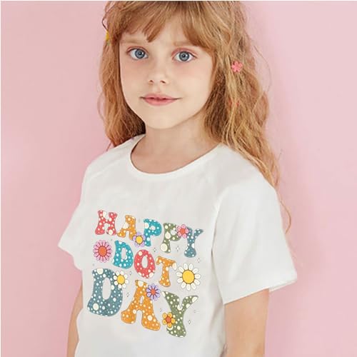 Kids Happy Dot Day Prints Shirts for Girls Boys Unisex Toddler Short Sleeve Crew Neck Basic Tees Comfy Breathable Tops2