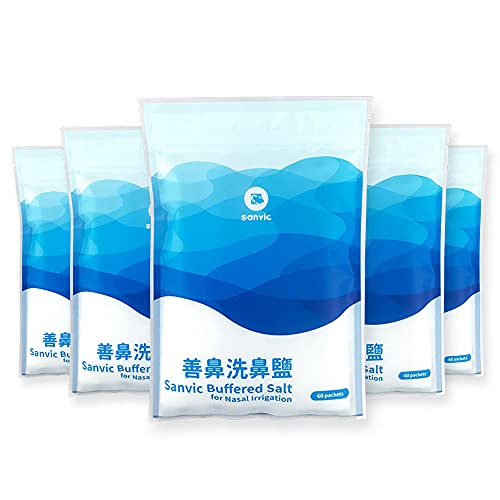 Sanvic Buffered Salt for Sinus Rinse and Nasal Irrigation (Large 300 Packets)