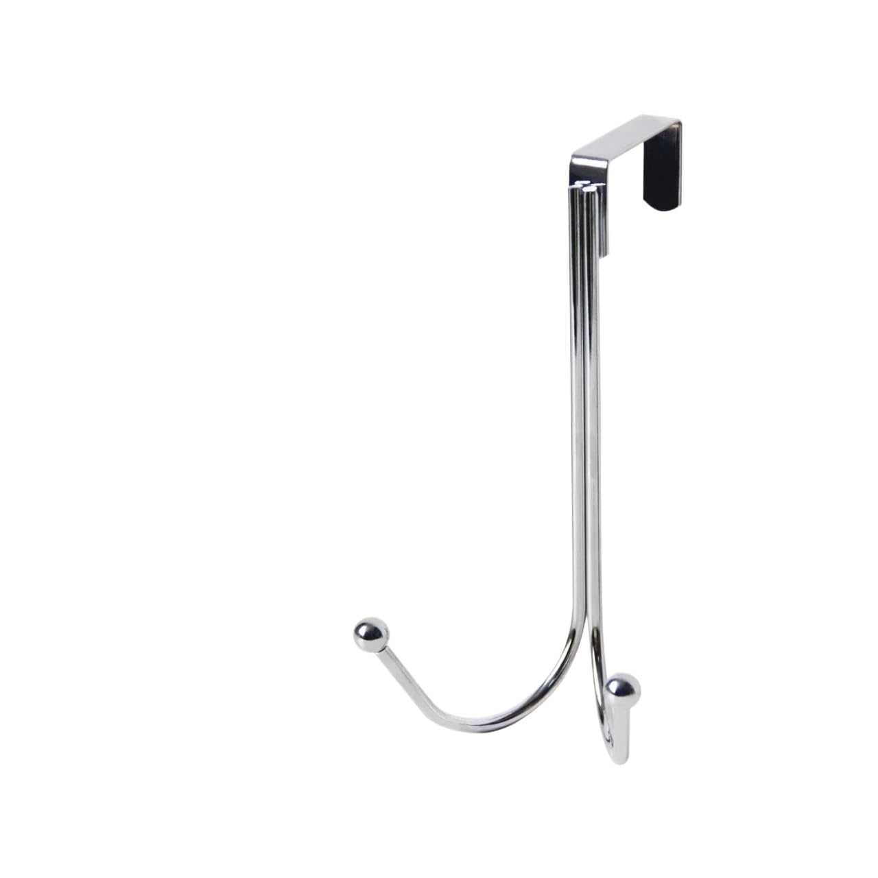 Sunrrafck Silver 3Pcs Hooks Over The Door Double Heavy Duty Hanger Bathroom Organizer Rack Clothes Hat Towel For Kitchen(Silver)