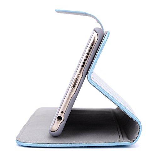 Kroo Glossy Bubble Flip Folio Wallet Case For Apple Iphone 6 Plus - Non-Retail Packaging - Blue #TOP3