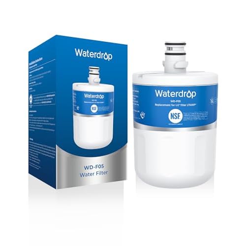 Waterdrop 5231JA2002A Refrigerator Water Filter, Replacement for LG® LT500P®, GEN11042FR-08, ADQ72910911, ADQ72910901, Kenmore 9890, 46-9890, LFX25974ST(Package May Vary)