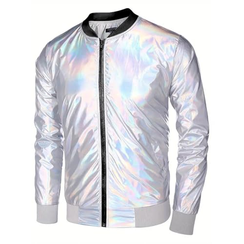 Veste décontractée brillante métallique homme vêtement d'extérieur élégant