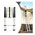 QINNIE Telescoping Ladder 8m/ 7m/ 6.2m/ 5m/ 4m/ 3.8m/ 2m/ 1m, Aluminum Extension Telescopic Ladders for Home Rooftop RV Attic Outdoor Indoor Use, Load 150kg