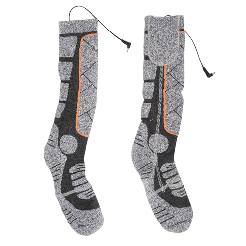 ETAINGYEUN Heated Socks Winter Warmth Camping Fishing Cycling Elastic Dark Gray