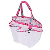 AKLOSIPY Tragbare PVC-Mesh-Toilettenspeicherbeutel mit Mehrstufigen Taschen für Badezimmer-Fitnessstudio-Schnelltrocknen, Atmungsaktiv und Vielseitig (White)