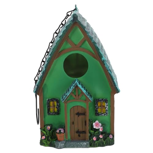 POPETPOP 樹脂製屋外用吊り下げ鳥の巣箱 小型バードハウス 軽量耐候性 鳥の休憩所 園や裏の装飾用