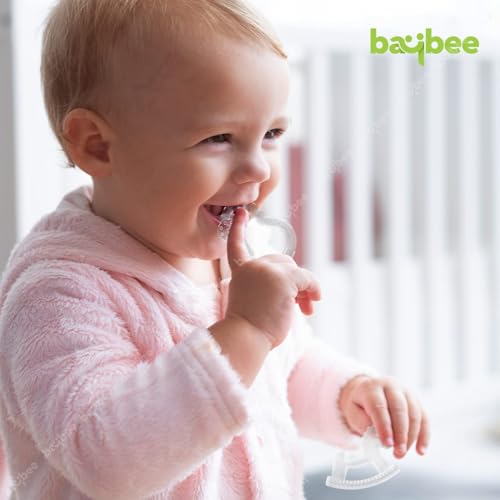Image of Baybee Natural Silicone Teething Toy for Babies 3-24 Months | Soft Safe Baby Chew Teether | Gum Soothing Stick | Non-Toxic Food Grade, BPA-Free Teether for Baby |Lightweight Infant Teething Relief Toy