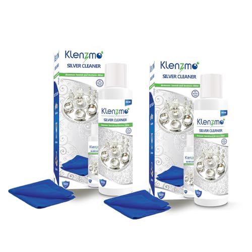 Image of Klenzmo Silver Cleaner Spray - Jewellery Polish (Pack of 2) | Removes tarnish & oxidation for instant shine. No silver loss; safe & non-toxic on jewellery.