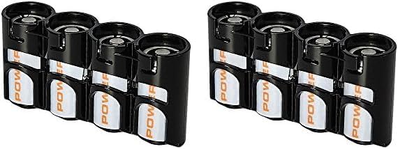 by Powerpax Slimline CR123 - Contenedor de almacenamiento de batería con capacidad para 4 baterías, color negro (paquete de 2)