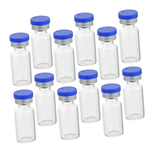 GARVALON Glass Vials 50pcs Small Storage Bottles for Liquids Bottles Caps Reusable Leak Proof