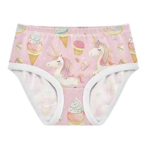 Wusikd Cartoon Unicorns Girls' Underwear Cotton Doughnuts Girls Briefs Soft Toddler Underwear 2T