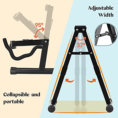 Image of CAHAYA Guitar Stand A-Frame Foldable Guitar Holder Stable and Portable Universal Metal Guitar Stand Fits Almost All Guitars CY0251