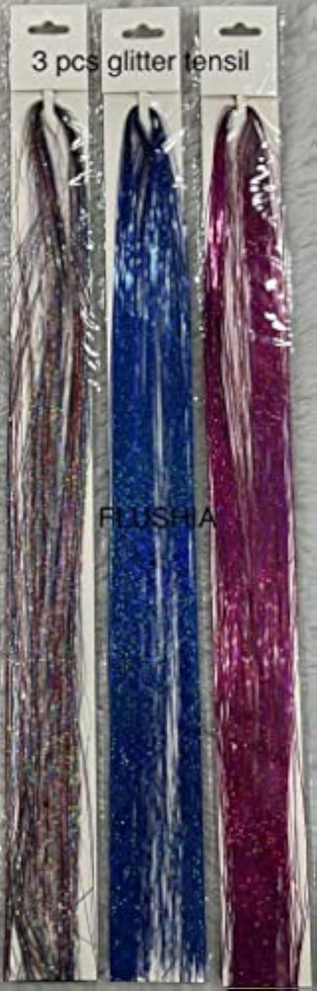 Hair Tinsel Glitter Extensions, 40 Inch, Pack of 2