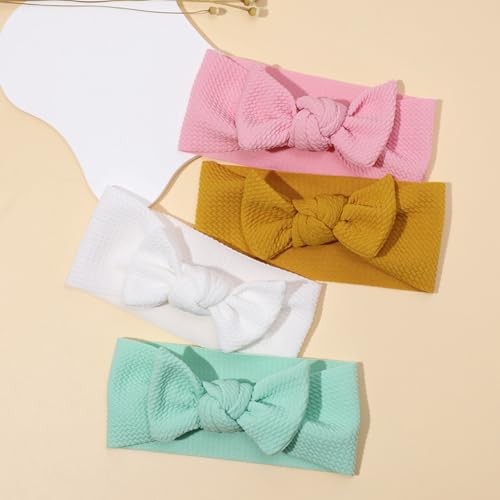 Baby Bows Girls Newborn Headband Soft Preemie Hair Bow Toddler Headbands with Bow Baby Girl Hair Accessories New Baby Hairband White Khaki Gray3