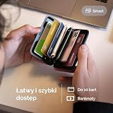 Aluminiowe etui na karty z metalowym zamkiem, ochrona RFID przed oszustwami i demagnetyzacją, kompaktowy portfel, model Smart Case STOCKHOLM (Aluminium Titanium)