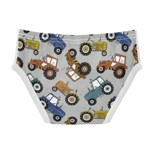 Boys' Exclusive Briefs Toddler Underwear 95% Combed Cotton Boxerbriefs 2T Tractor Cars Farm Vehicle 142
