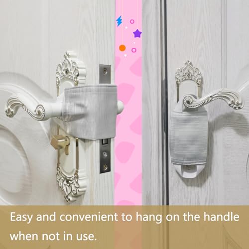 Image of Door Silencer & Baby Proof Latch Cover (3 Pack, Light Gray) | 4.1 inch x 3.1 inch Quiet Close Cushion Pads That Prevent Slamming & Accidental Locking, Noise-Reducing Soft Close for Toddler Safety