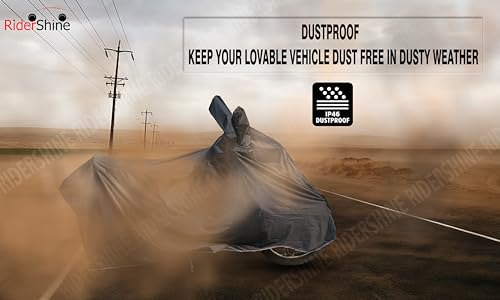 Image of Dust & Waterproof Bike Scooty Body Cover Compatible with Activa 5G Double Mirror Pocket with Over Lock Protection (Black)