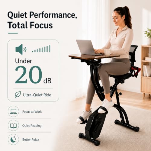 Exercise Bike with Adjustable Desk
