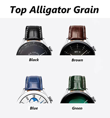 Image of Moran Quick Release Leather Watch Band 18mm 19mm 20mm 21mm 22mm 23mm 24mm Replacement Calfskin Strap for Men Women
