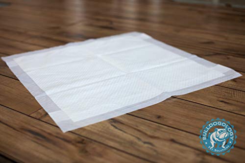 Bulldogology Puppy Pee Pads With Adhesive Sticky Tape (24X24) Large Premium Dog Pads - 6 Layer Dog Training Pads And Pet Wee Pads With Bullsorbent Tech (50-Count, White) #TOP1
