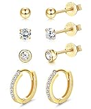 【Amplia gama de usos】Diámetro de los pendientes: 4 mm, diámetro interior de los pendientes de aro: 10 mm. Adecuado para hombres y mujeres de todas las edades. Si acaba de perforarse las orejas y tiene miedo de la inflamación, estos aretes de plata esterlina 925 son una buena opción para usted.