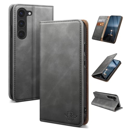 Étui Samsung S23 tout-en-un gris foncé : porte-cartes et protection intégrale