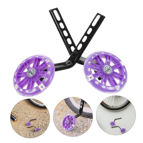 1 par de ruedas de entrenamiento para bicicleta con función de parpadeo silencioso y kit estabilizador de alta resistencia para ciclismo seguro y estable compatible con bicicletas miniatura 6