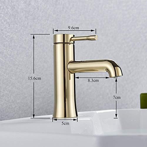 Mitigeur de lavabo eau chaude et froide en or pour vasque à poser moderne - 2