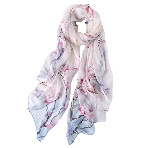 STORY OF SHANGHAI 100% Natural Mulberry Silk Scarf | Birthday Gifts for Women with Envelope Wrap & Blank Greeting Card | Multi-use Scarf for Women UK | Ideal Gifts for Mom and Teacher