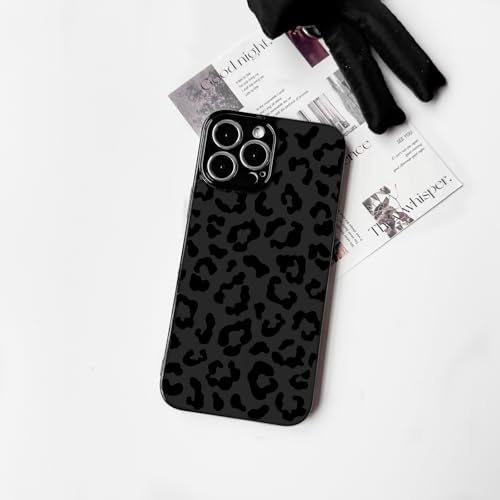 NITITOP Compatible with iPhone 15 Pro Max Case Aesthetic Cute Leopard Print Pattern for Women Girls Men Trendy Slim Fit TPU Bumper Silicone Shockproof Full Camera Protection Cover - Black by NITITOP - Image 2