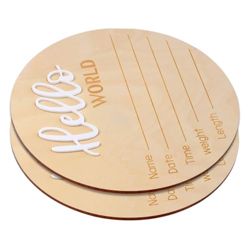 KOMBIUDA Baby Name Sign Newborn Birth Announcement Wooden Sign for Hospital Decor