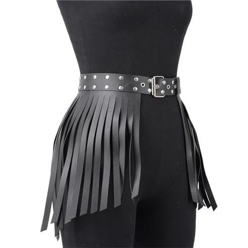 Lady Belt PU Leather Tassel Dress Decorative Rivets Adjustable Elastic Girls Clothing Party Date Party Wear2