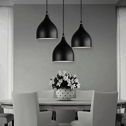 Lampes suspendues minimalistes modernes lustre E27 noir - 3