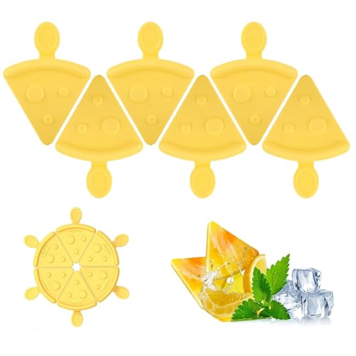 Molde para Helados Reutilizable 6 Piezas - Molde de Helado con Palo - Molde de Silicona para Ice Cream - Apilable - de Silicona Sin BPA - Para Helados Caseros y Postres