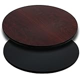 42'' Round Restaurant Table Top Black or Mahogany Reversible Laminate Top