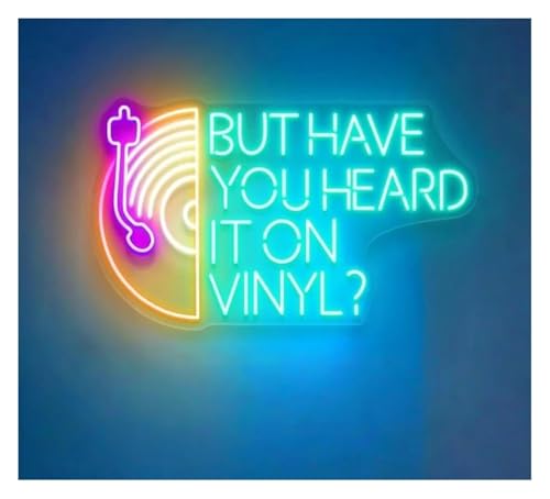 Enseigne lumineuse néon Mais l'avez-vous déjà entendu sur vinyle ? Luminaire LED à intensité réglable