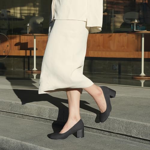 Women Low Block Chunky Heels Work Pumps Comfortable Dress Shoes2