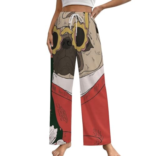 Pantalon de pyjama femme bouledogue vêtement de nuit bas de pyjama avec poches S