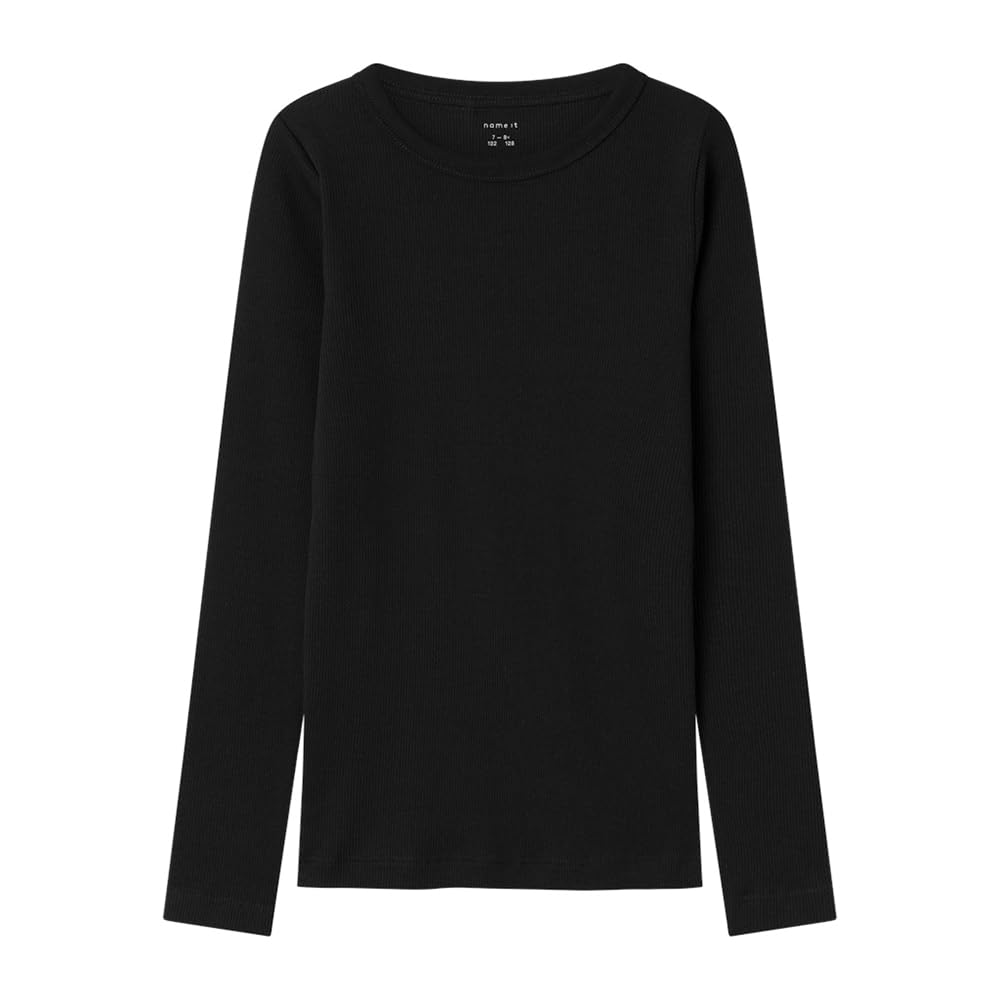 NAME IT Dziewczęca Nkfnakal Ls Short Top Noos koszulka z długim rękawem, czarny, 116