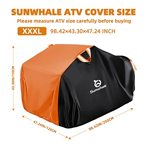 Sunwhale Atv Cover Waterproof Heavy Duty - 4 Wheeler Cover Universal Outdoor Quad Rain Cover All Season Weather Fit For Up To 98'' Polaris Sportsman Yamaha Honda Kawasaki Quad Bike-Xxxlarge #TOP1