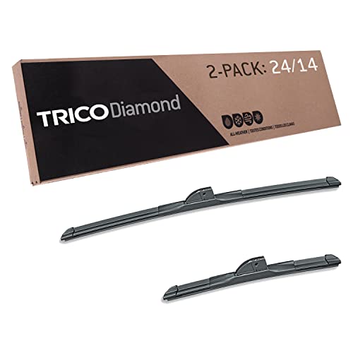 Image of TRICO Diamond 24 inch + 14 inch Super Premium Automotive Replacement Windshield Wiper Blades (Set of 2), Passenger and Driver Side All-Weather Beam Wiper Blades for Select Vehicle Models (Item #25-2414)