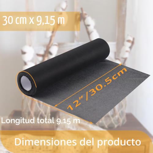 Miniatura 3 de New Brothread Suave Confortable Estabilizador De Bordado Termoadhesivo 12 X10yd 30.5cmx9.1meter Para Cubrir El Reverso Del Bordado - Negro