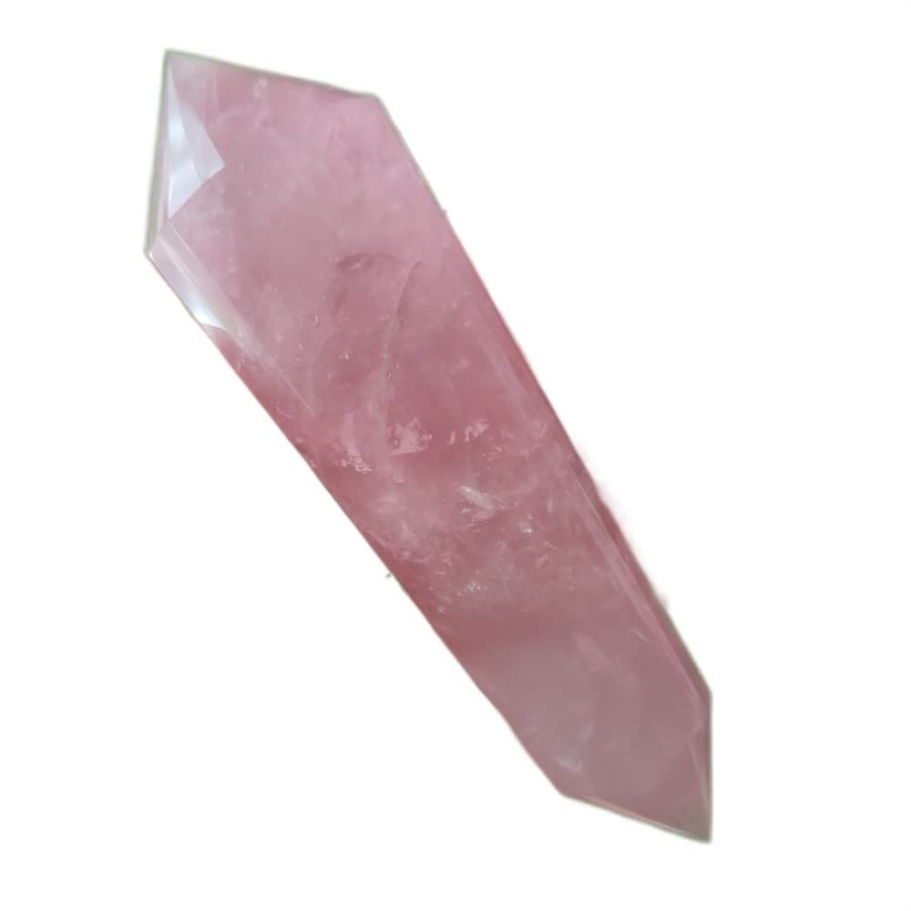AUOQKQUT Vogel Style Rose Quartz Crystal 24 Sided Wand Superb Ornaments AUOQKQUT